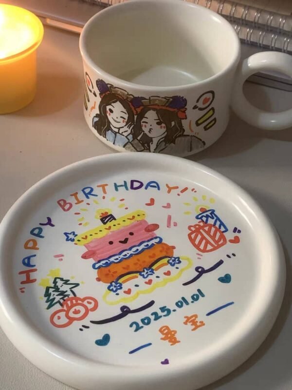 Personalized Ceramic Plate & Cup Set - Image 4