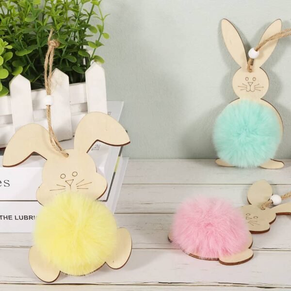 Lovely Bunny Wooden Easter Hanging Decor