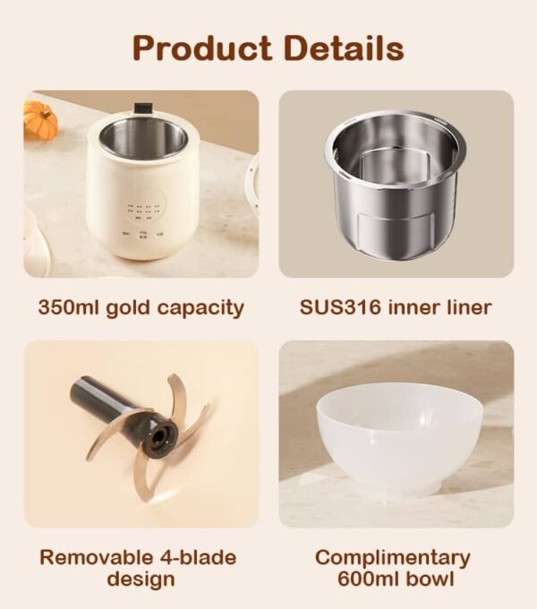 Portable baby food processor made of 316 stainless steel - Image 4