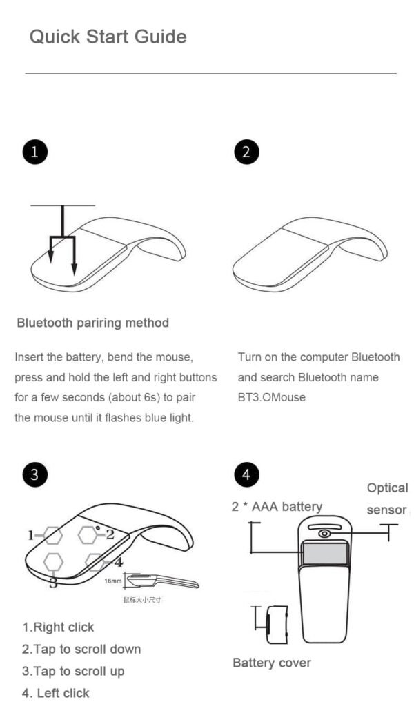 Wireless Bluetooth Mouse Foldable - Image 3