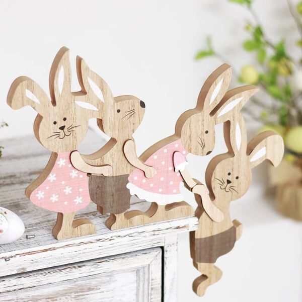 Cute Easter Bunny Wooden Decor