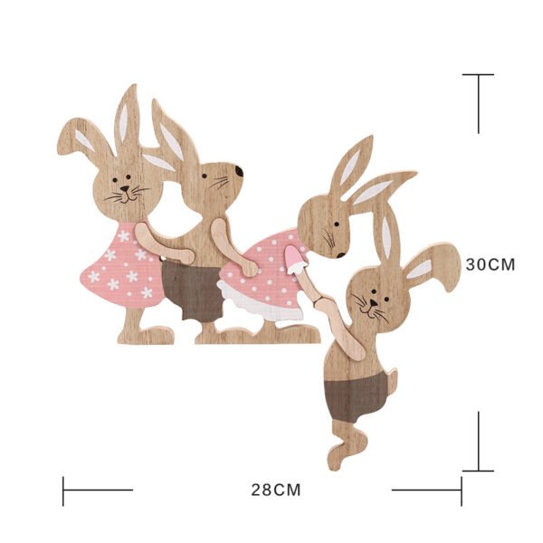 Cute Easter Bunny Wooden Decor - Image 3