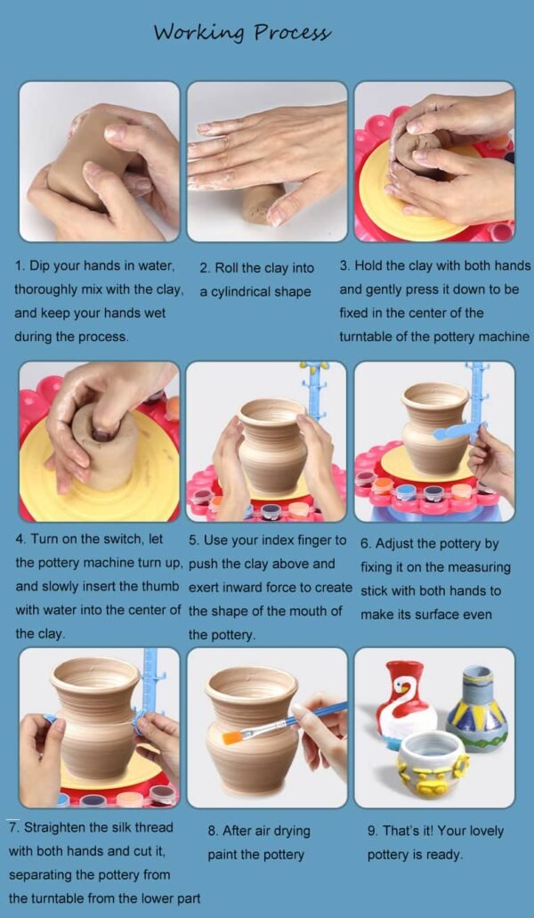 Mini Electrical Pottery Wheel Machine for Kids Crafts - Image 4