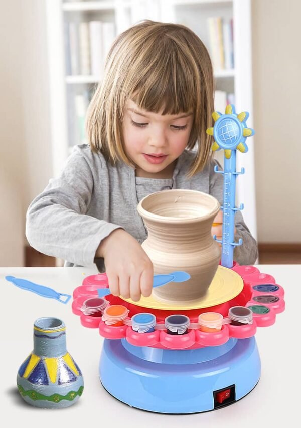 Mini Electrical Pottery Wheel Machine for Kids Crafts - Image 3