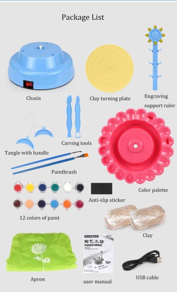 Mini Electrical Pottery Wheel Machine for Kids Crafts - Image 7