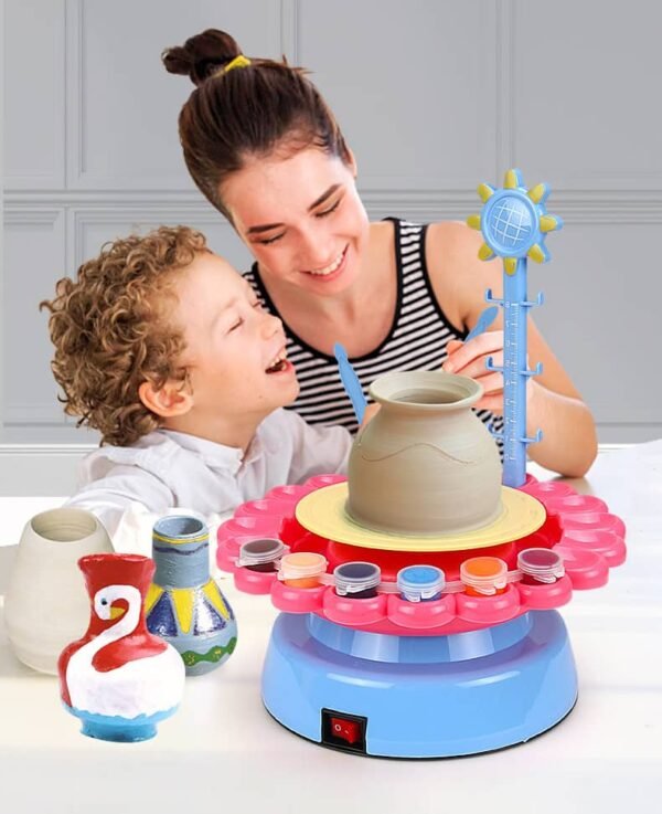 Mini Electrical Pottery Wheel Machine for Kids Crafts