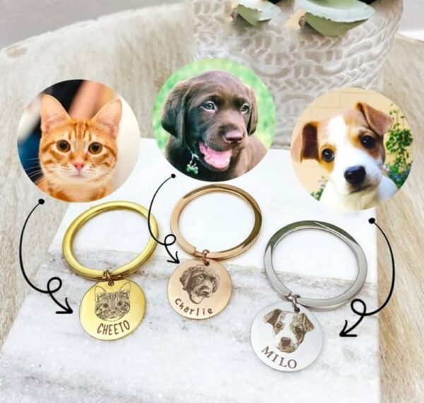 Pet Photo Personalized Keychain