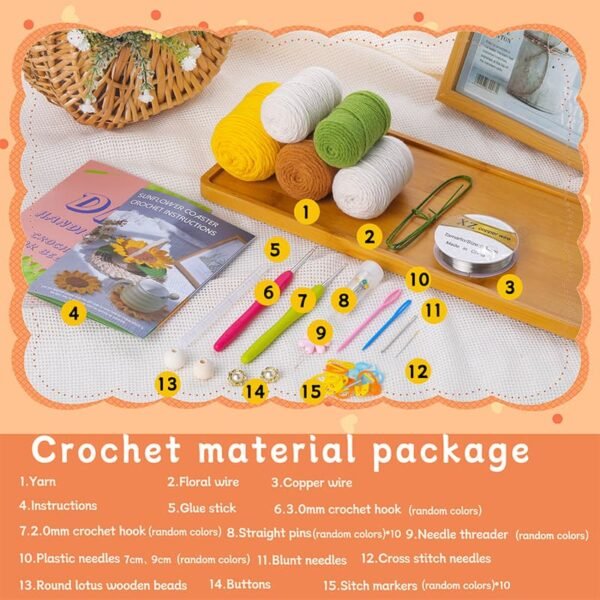 Sunflower Coaster Crochet Kit with Free Tutorial - Image 4