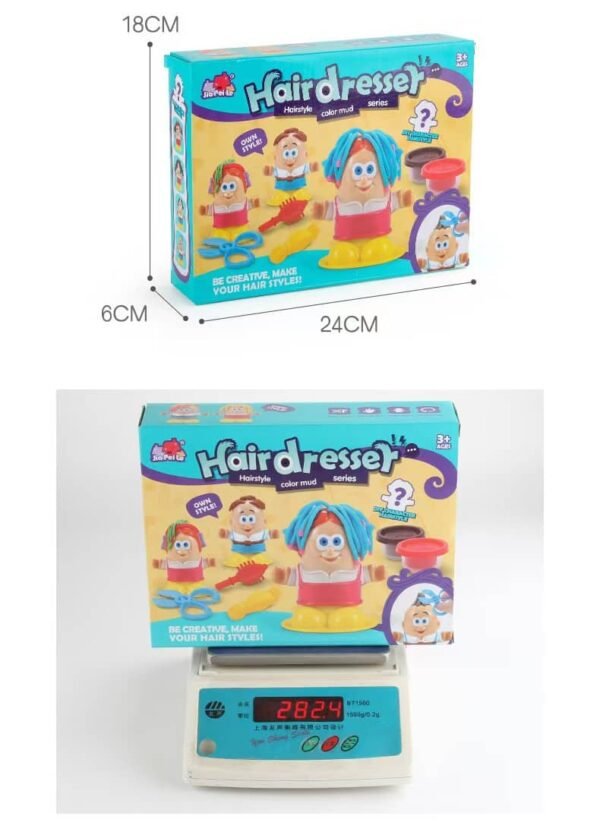 Hair Dresser Pretend Play Toy Set with Colorful Muds - Image 4