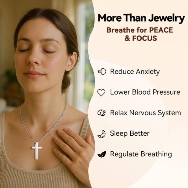 Christian Mindful Breathing Necklace with Meditation Pratice Whistle - Image 4