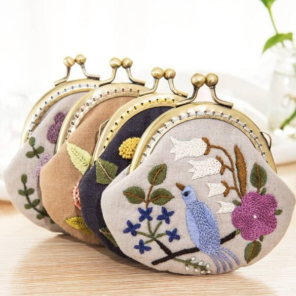 Coin bag embroidery diy kit