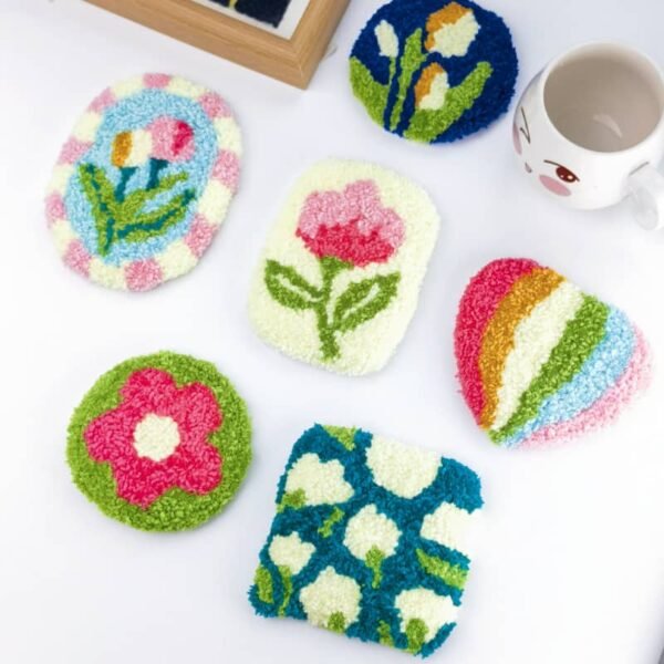 Punch needle embroidery kit 6pcs projects - Image 2