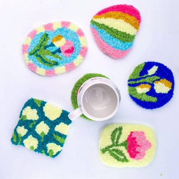 Punch needle embroidery kit 6pcs projects - Image 3
