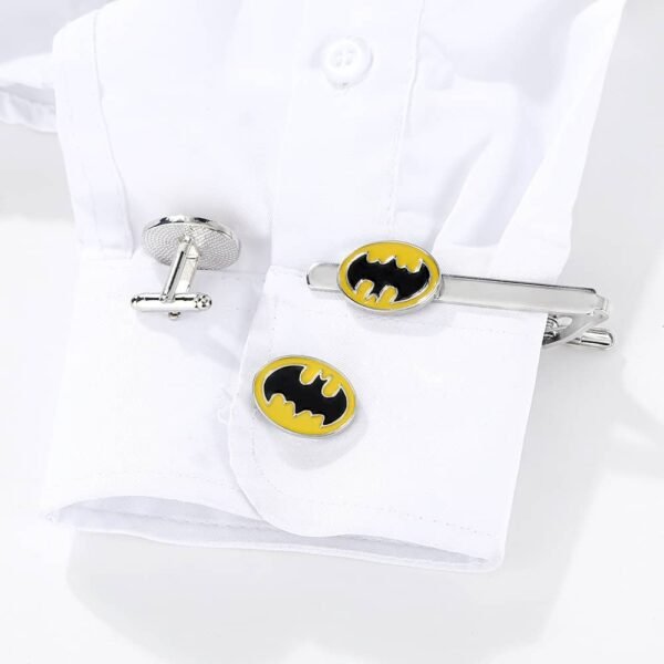 Fun Batman Design Cufflinks & Tie Clip Set - Image 2