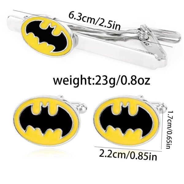 Fun Batman Design Cufflinks & Tie Clip Set - Image 4