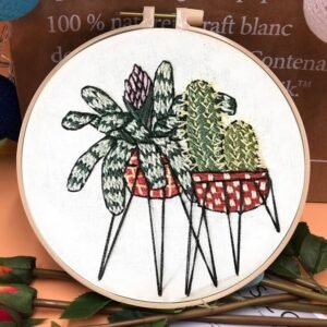 Lovely Plants Embroidery Kit for Beginners, DIY Wall Arts & Pillow Decor