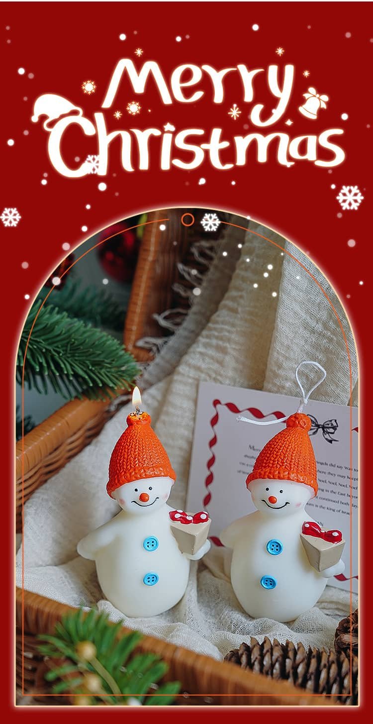 Handmade Little Snowman Scented Candle, Perfect Small Gifts for Christmas - Image 5