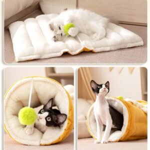 Multifunctional Tunnel Bed Pet Bed for Cat and Dog, Autumn and Winter thickened pet bed, pet mat
